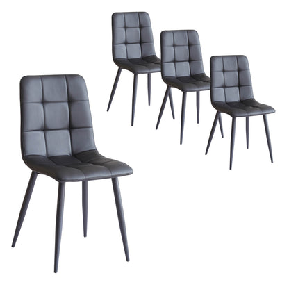 Maryland | Modern PU leather Ultra Suede Fabric Dining Chairs | Set Of 4 | Black