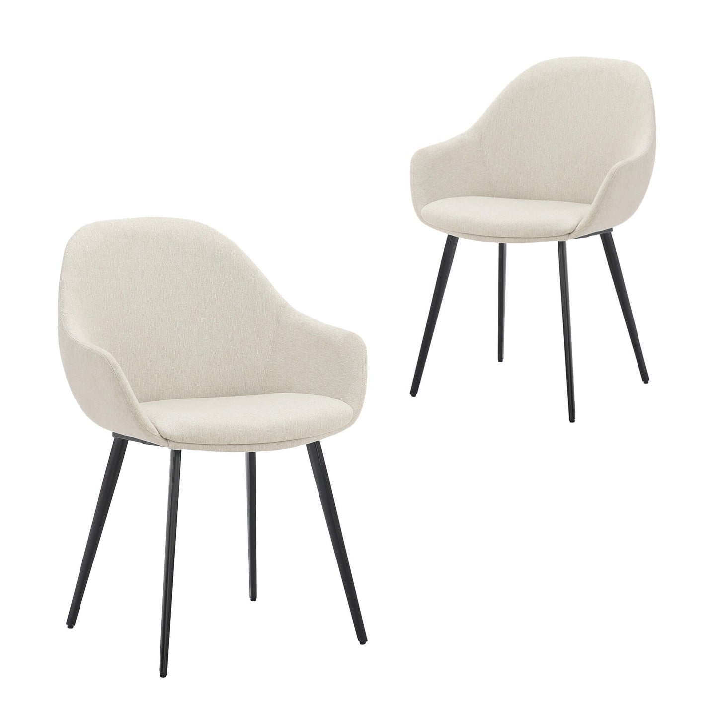 Matera | Contemporary Stain Resistant Fabric Dining Chairs With Arms | Set Of 2