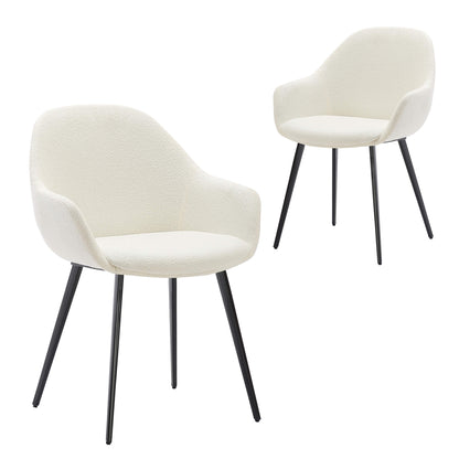 Matera | Contemporary Stain Resistant Fabric Dining Chairs With Arms | Set Of 2