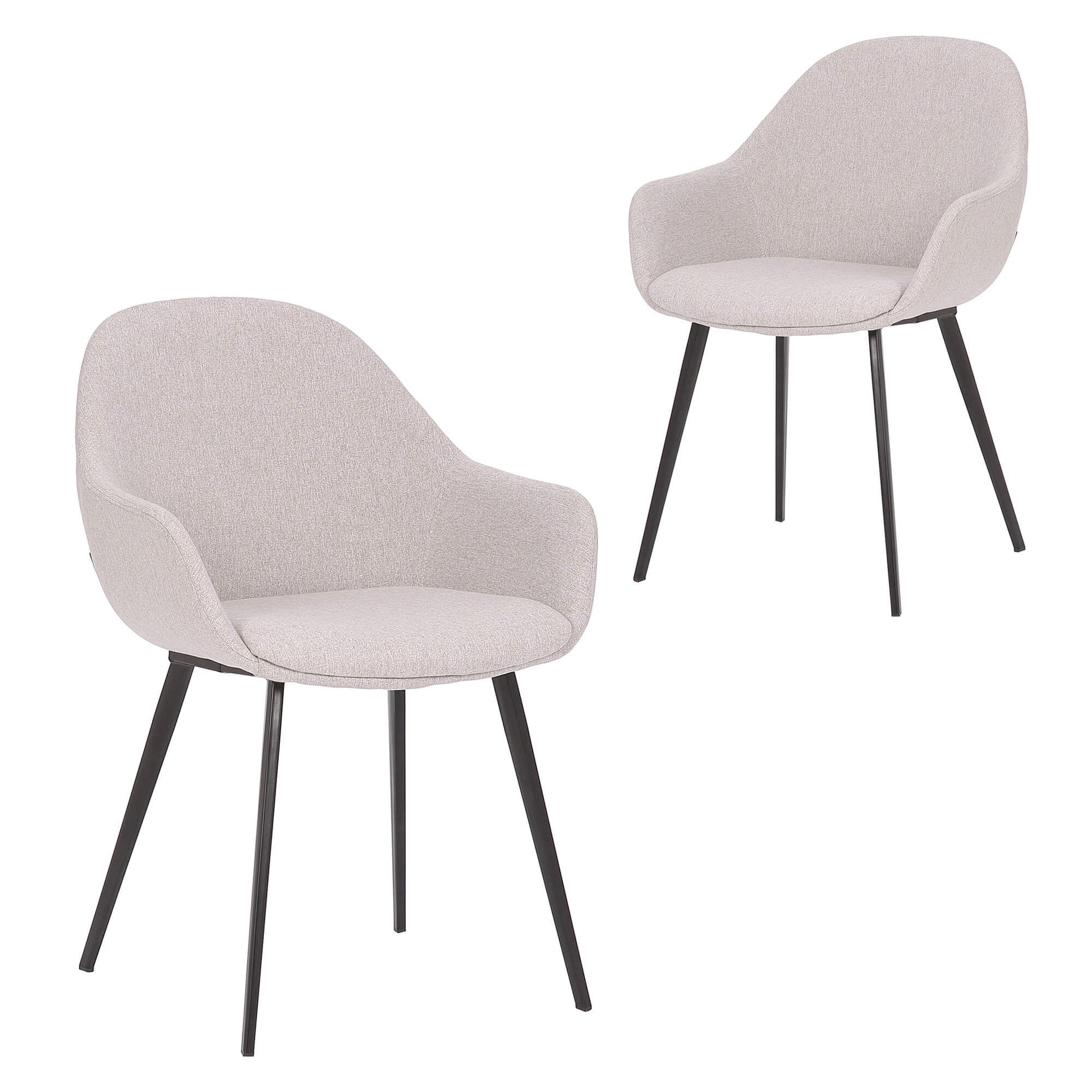 Matera | Contemporary Stain Resistant Fabric Dining Chairs With Arms | Set Of 2