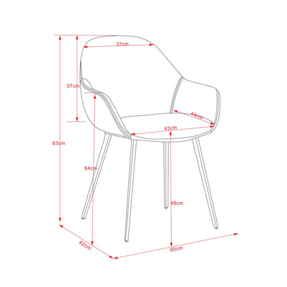 Matera | Contemporary Commercial PU Leather Dining Chairs | Set Of 2