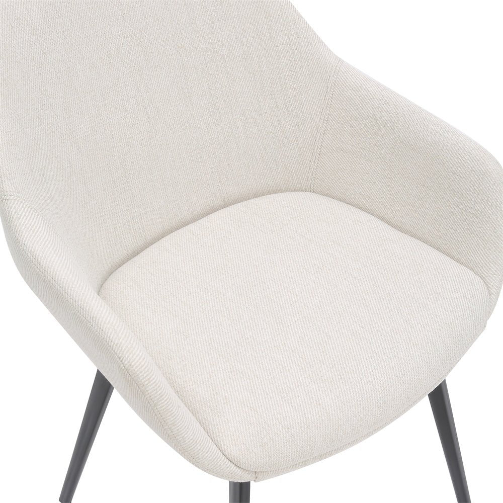 Matera | Contemporary Upholstered Fabric Dining Chairs With Arms | Set Of 2 | Sand