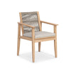 Mebbin | Grey, Teak Wooden Outdoor Dining Chair With Arms
