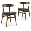 Mendelson | Walnut Scandinavian Dining Chairs, Wooden Dining Chairs | Set Of 2
