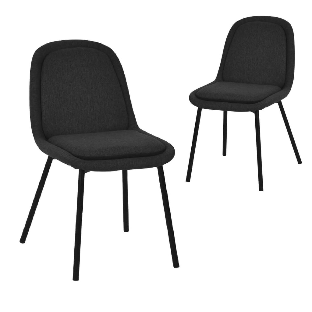 Midtown | Charcoal Grey Modern Metal Fabric Dining Chairs Set of 2