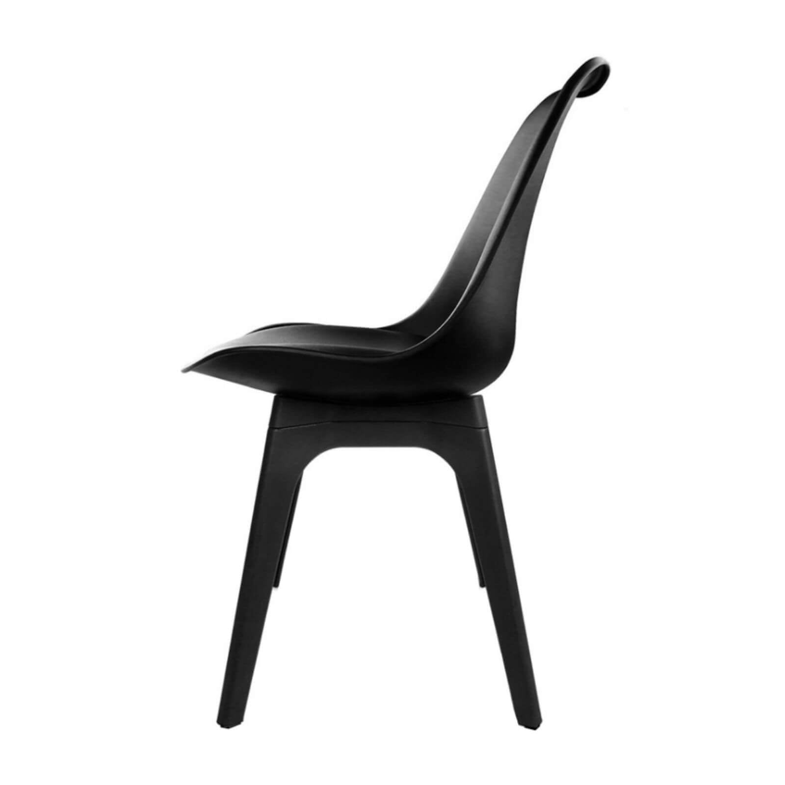 Minerva | Black PU Leather, Scandinavian Dining Chairs | Set Of 4