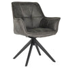 Monaco | Modern Swivel Ultra Suede Fabric Dining Chairs With Arms | Set Of 2