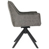 Monaco | Modern Swivel Ultra Suede Fabric Dining Chairs With Arms | Set Of 2 | Grey