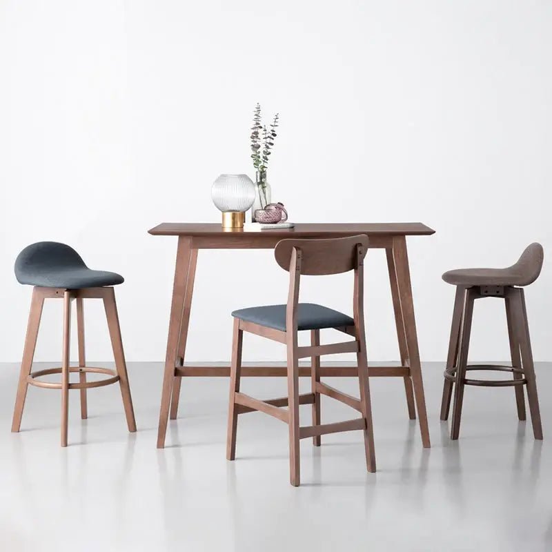 Monterey | Modern Mid Century Wooden Fabric Bar Stool | Walnut