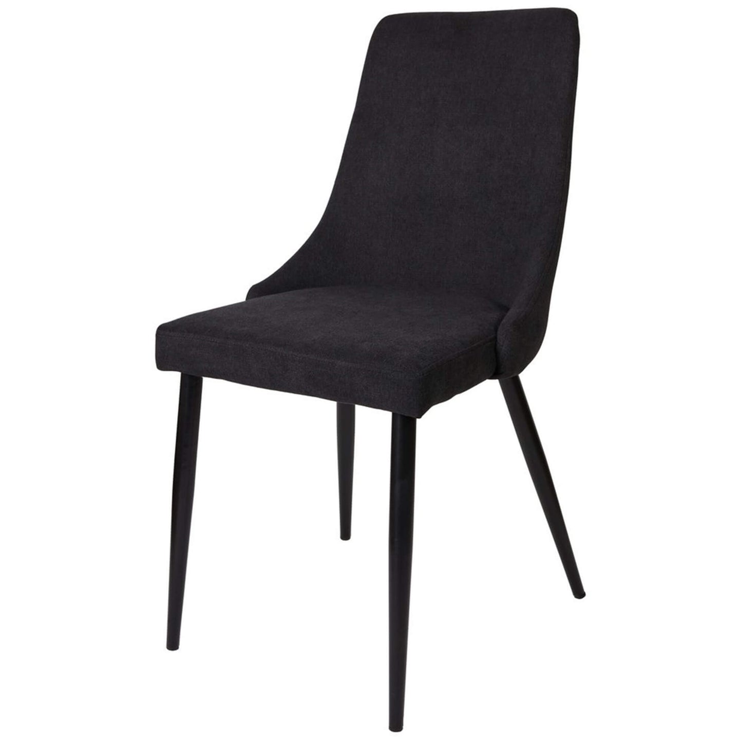 Montville Version 1 | Modern Metal Fabric Dining Chairs | Set Of 2 | Charcoal
