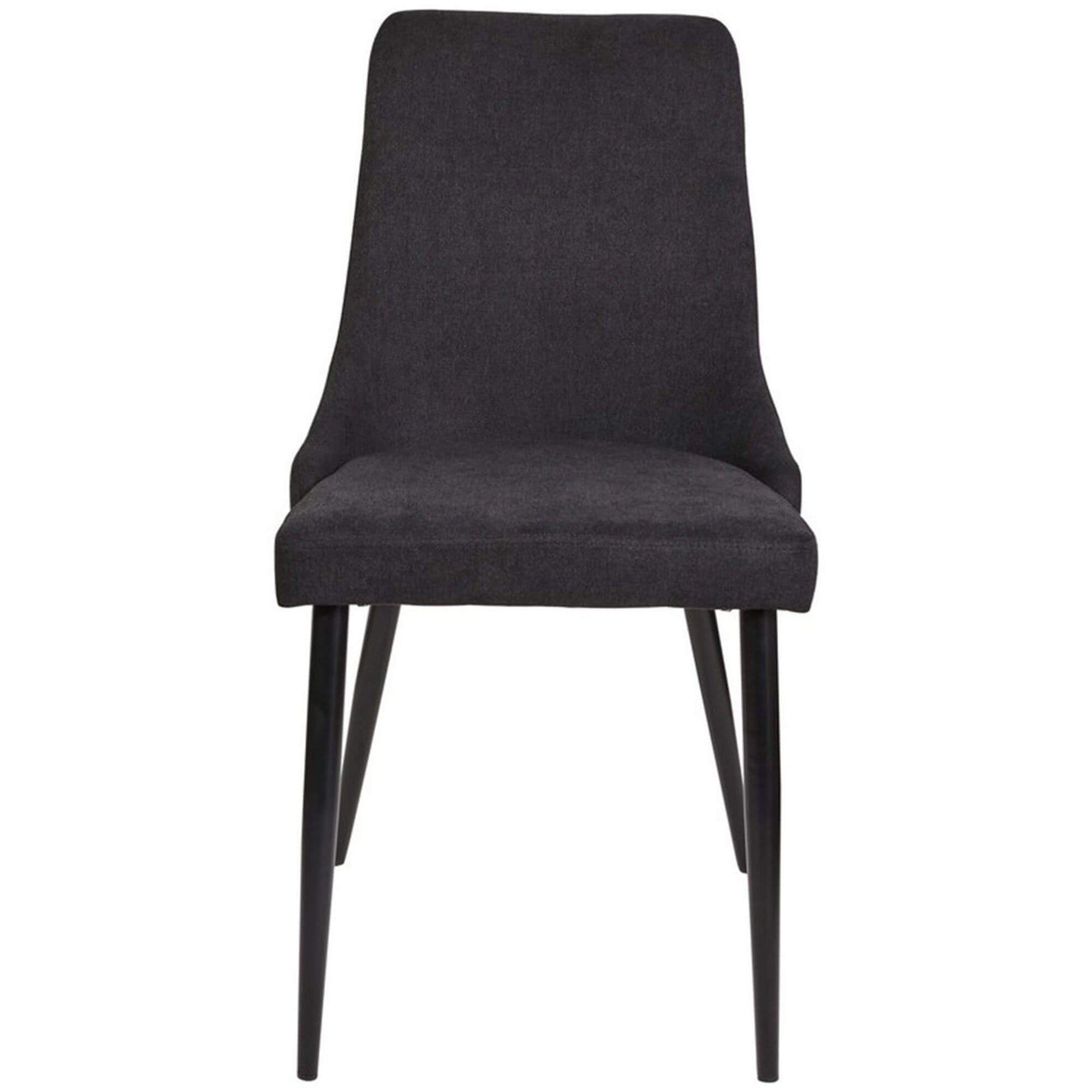 Montville Version 1 | Modern Metal Fabric Dining Chairs | Set Of 2 | Charcoal