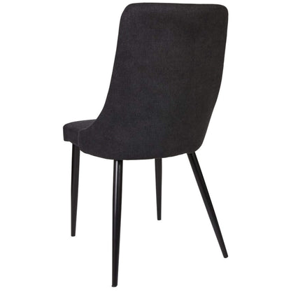 Montville Version 1 | Modern Metal Fabric Dining Chairs | Set Of 2 | Charcoal