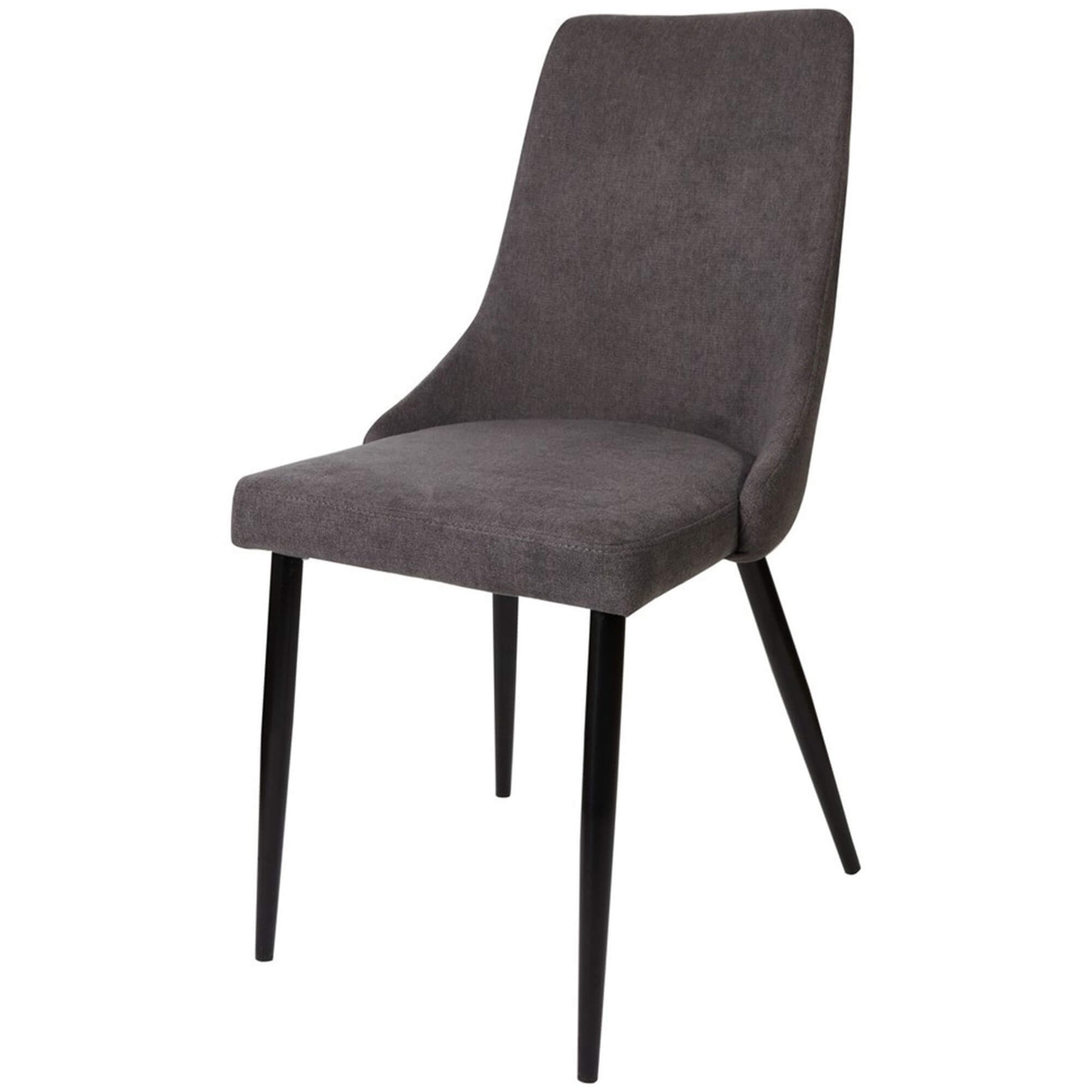 Montville Version 1 | Modern Metal Fabric Dining Chairs | Set Of 2 | Grey