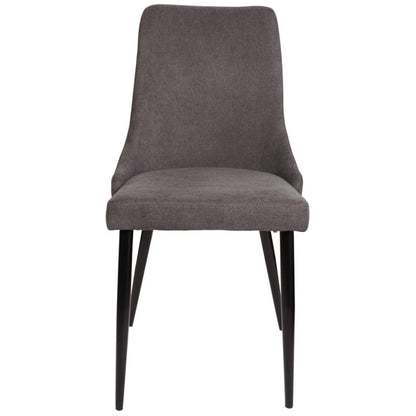 Montville Version 1 | Modern Metal Fabric Dining Chairs | Set Of 2 | Grey