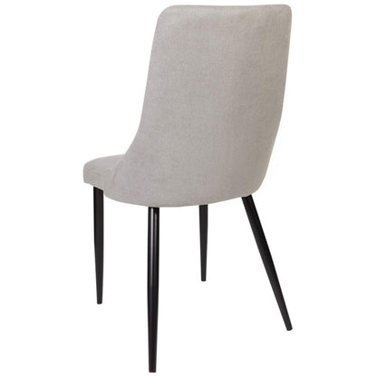 Montville Version 1 | Modern Metal Fabric Dining Chairs | Set Of 2 | Light Grey