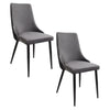 Montville Version 2 | Modern Metal Black Grey Velvet Dining Chairs | Set Of 2