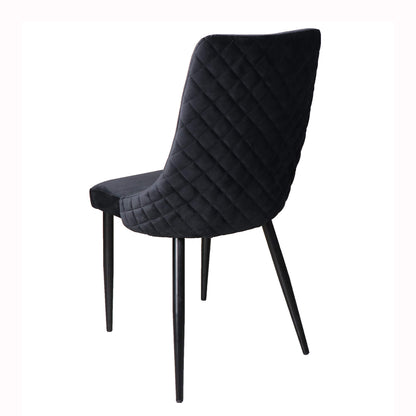 Montville Version 2 | Modern Metal Black Grey Velvet Dining Chairs | Set Of 2 | Black
