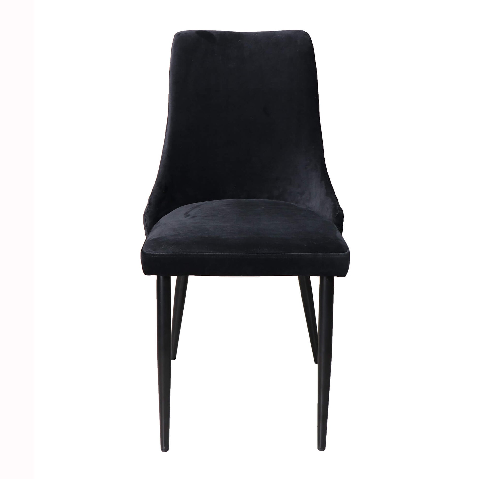 Montville Version 2 | Modern Metal Black Grey Velvet Dining Chairs | Set Of 2 | Black