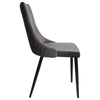 Montville Version 2 | Modern Metal Black Grey Velvet Dining Chairs | Set Of 2