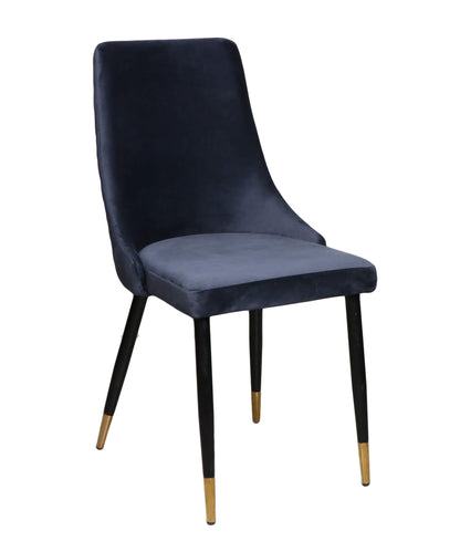 Montville Version 3 | Modern Metal Velvet Dining Chairs | Set Of 2 | Blue