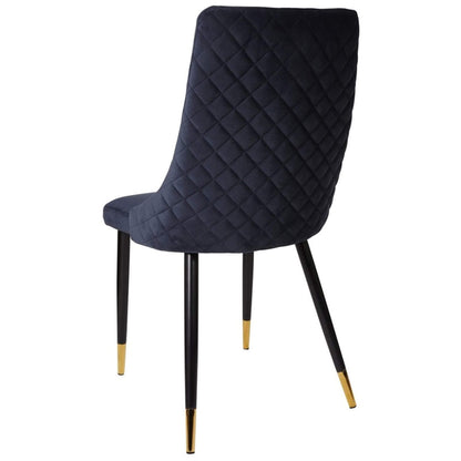 Montville Version 3 | Modern Metal Velvet Dining Chairs | Set Of 2 | Blue