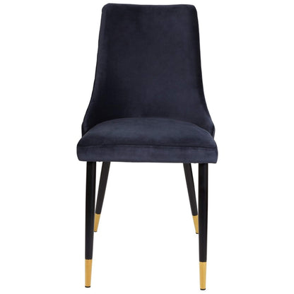 Montville Version 3 | Modern Metal Velvet Dining Chairs | Set Of 2 | Blue