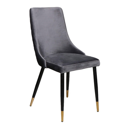 Montville Version 3 | Modern Metal Velvet Dining Chairs | Set Of 2 | Grey