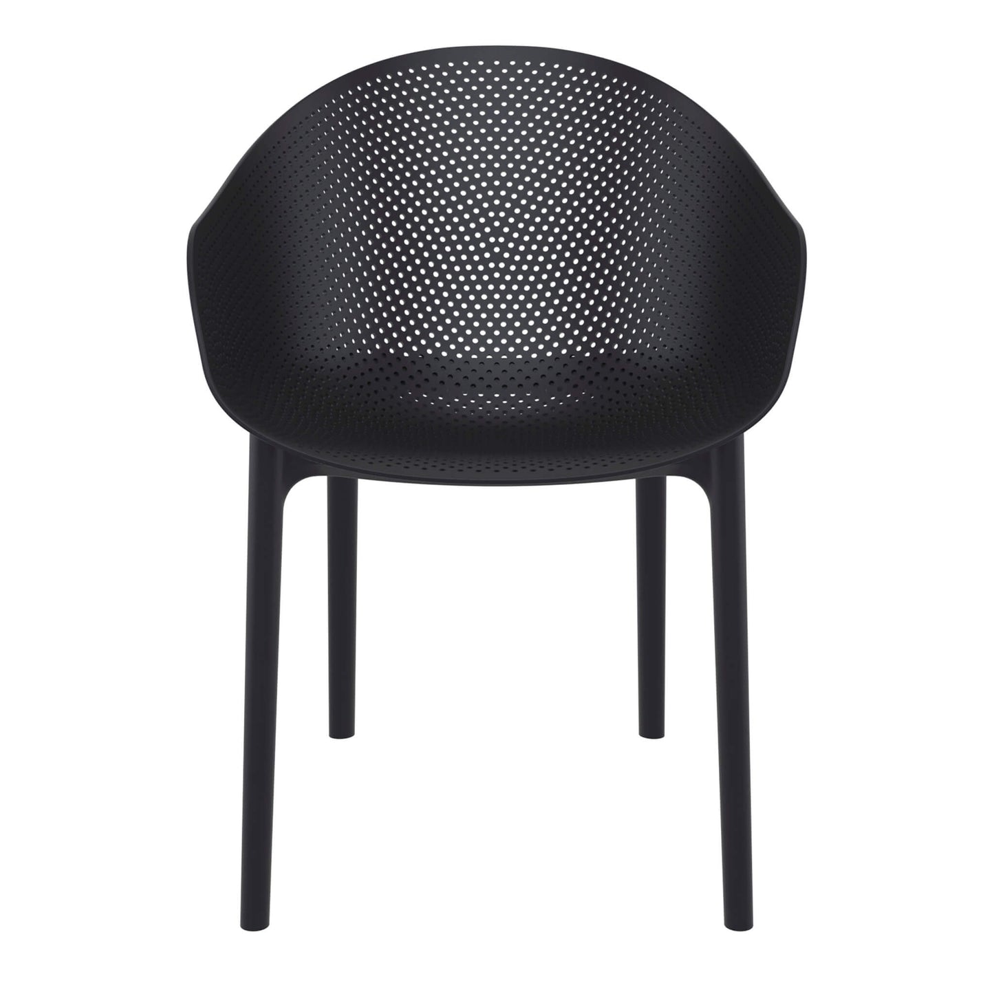 Moresby | Coastal, Plastic Outdoor Dining Chairs With Arms | Set Of 4