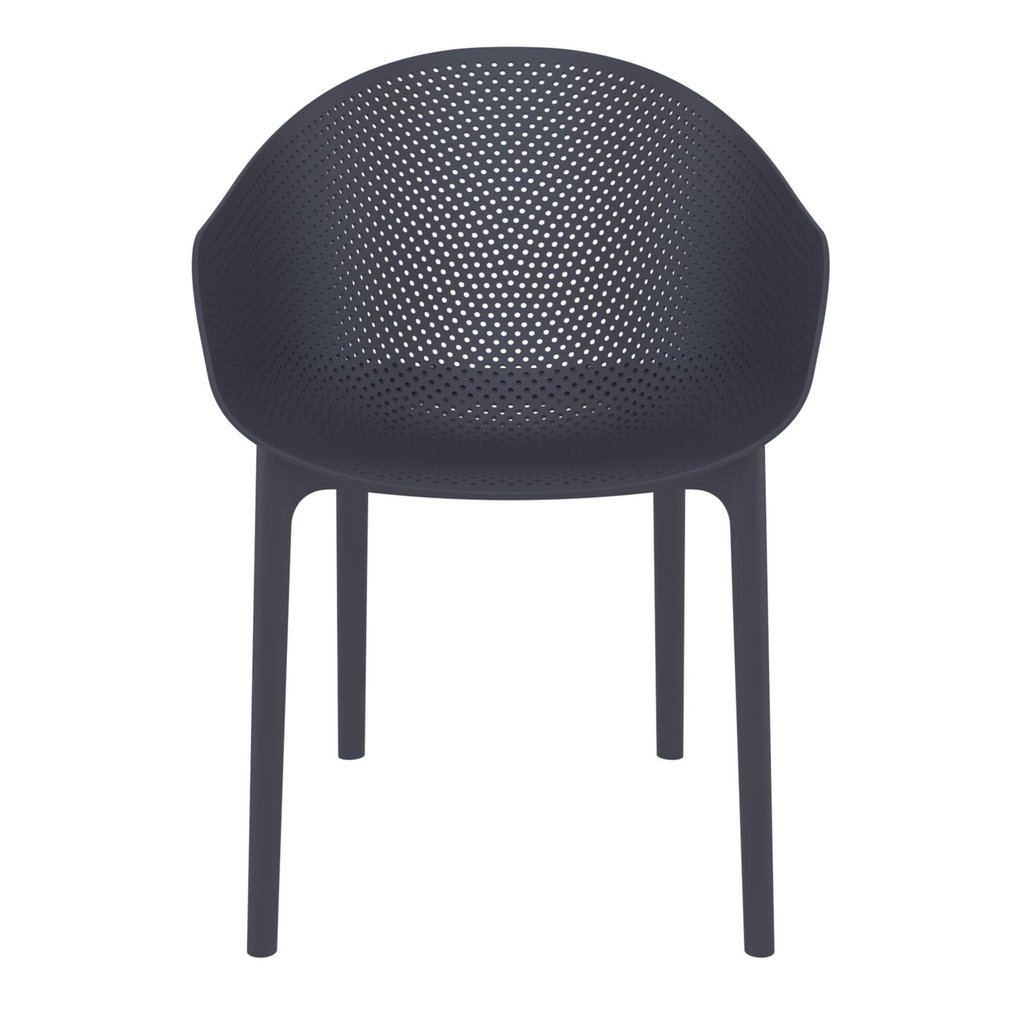 Moresby | Coastal, Plastic Outdoor Dining Chairs With Arms | Set Of 4