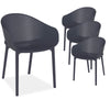 Moresby | Coastal, Plastic Outdoor Dining Chairs With Arms | Set Of 4