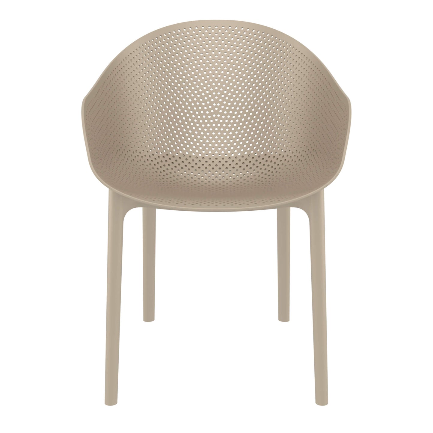 Moresby | Coastal, Plastic Outdoor Dining Chairs With Arms | Set Of 4