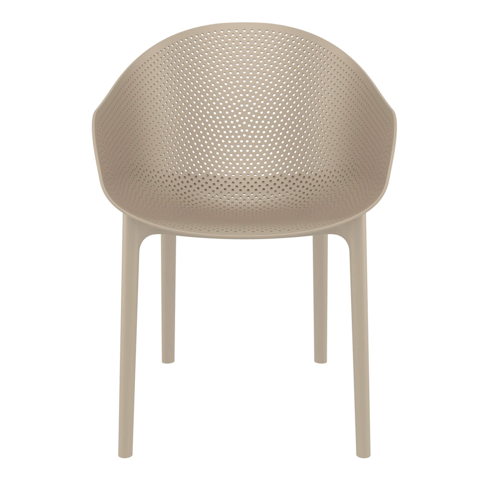 Moresby | Coastal, Plastic Outdoor Dining Chairs With Arms | Set Of 4