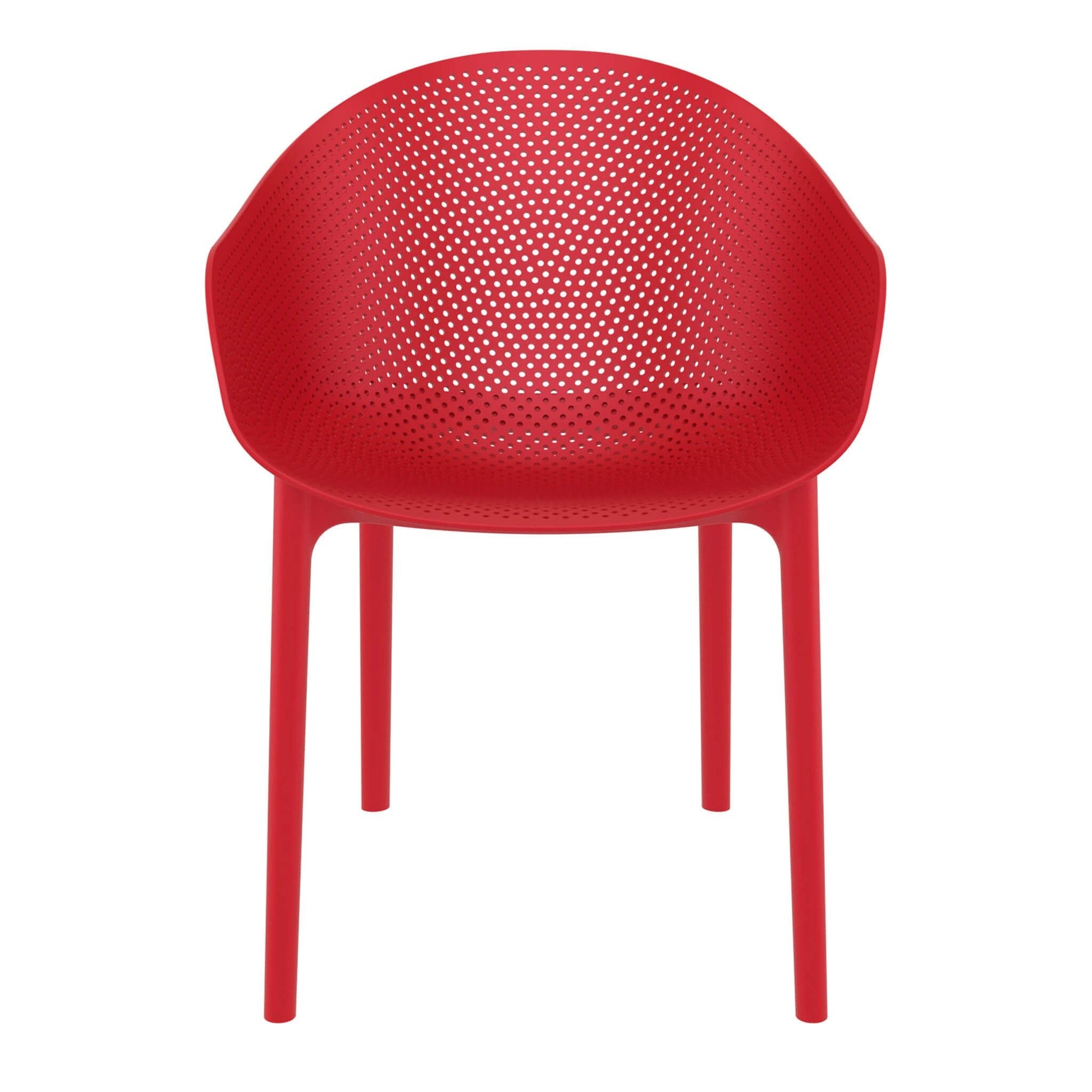 Moresby | Coastal, Plastic Outdoor Dining Chairs With Arms | Set Of 4