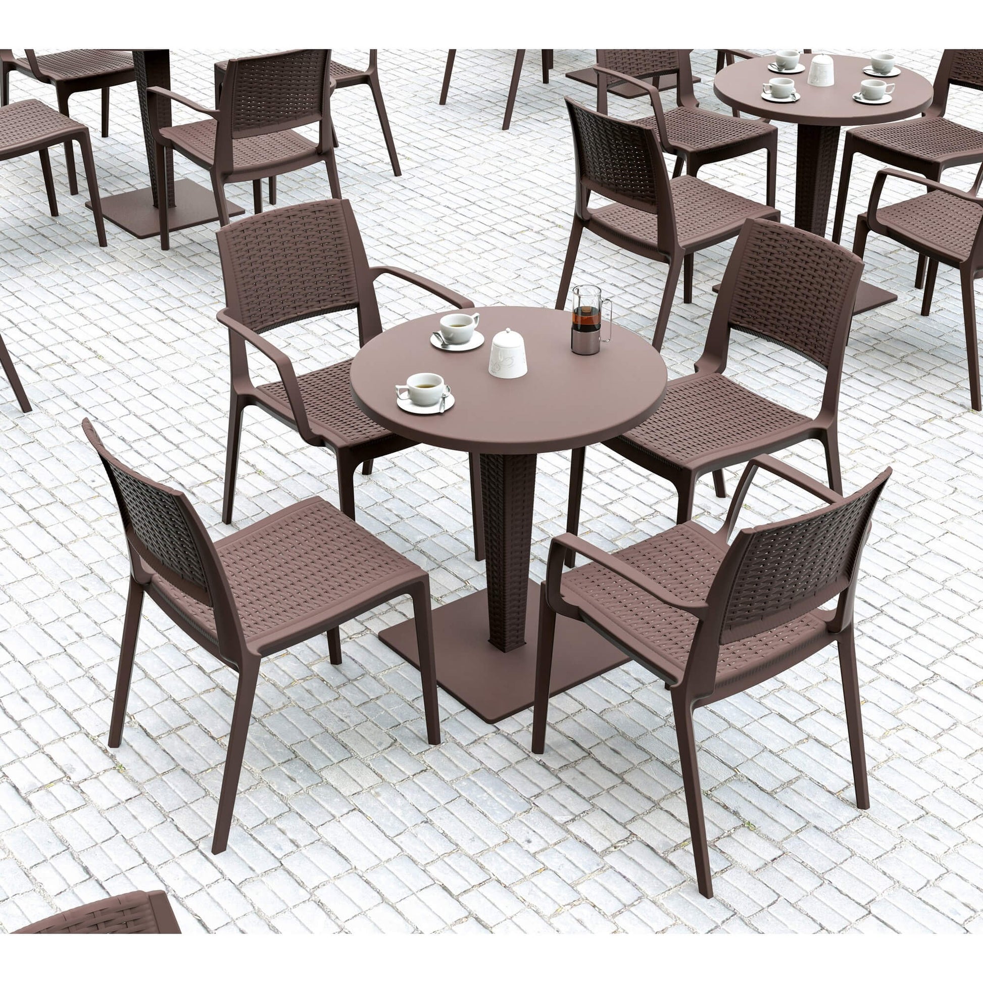 Morwell | Plastic, Outdoor Dining Chairs With Arms | Set Of 2