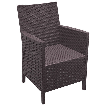 Napier | Resin Outdoor Dining Chairs With Arms | Chocolate