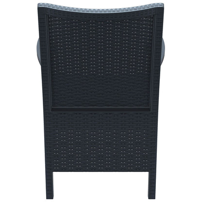 Napier | Resin Outdoor Dining Chairs With Arms | Dark Grey
