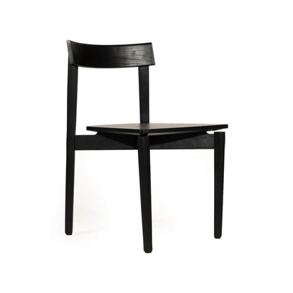 Nebraska | Black Natural Coastal Wooden Dining Chair | Black