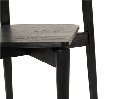 Nebraska | Black Natural Coastal Wooden Dining Chair | Black