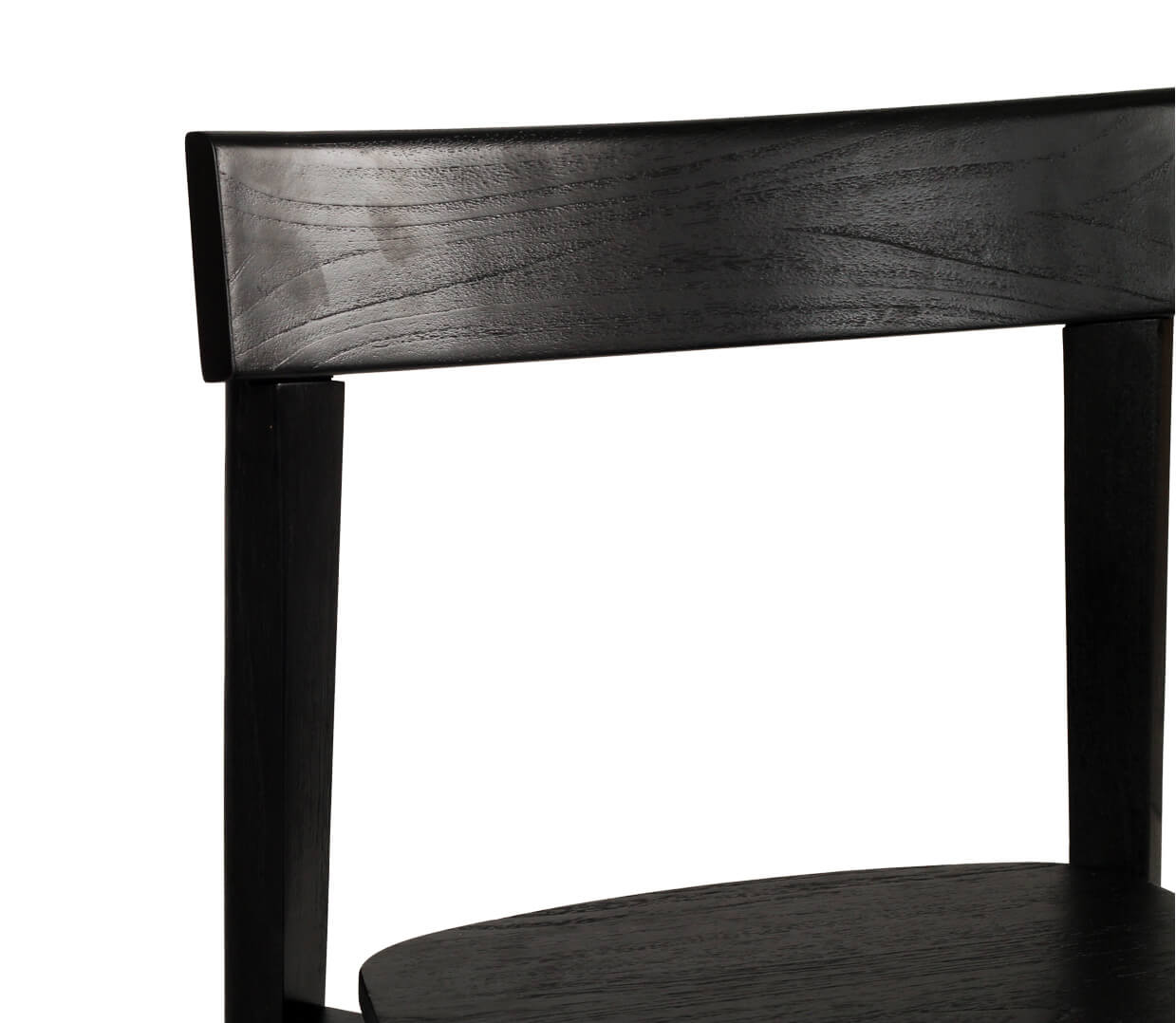Nebraska | Black Natural Coastal Wooden Dining Chair | Black