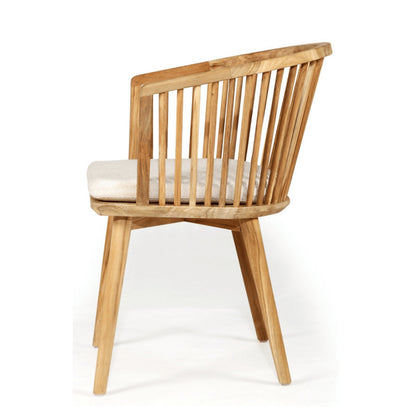 Neo | Modern Black Natural Wooden Coastal Dining Chair With Arms | Natural