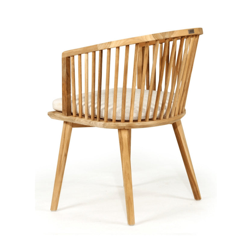 Modern Black Natural Wooden Coastal Dining Chair With Arms | Neo