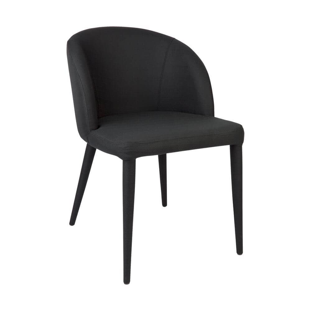 Newstead | Version 1 | Modern Black and Natural Textured Fabric Dining Chair