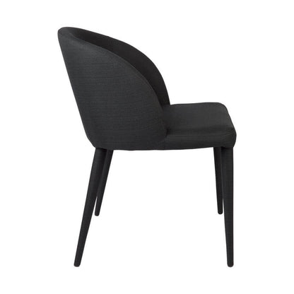 Newstead | Version 1 | Modern Black and Natural Textured Fabric Dining Chair | Black
