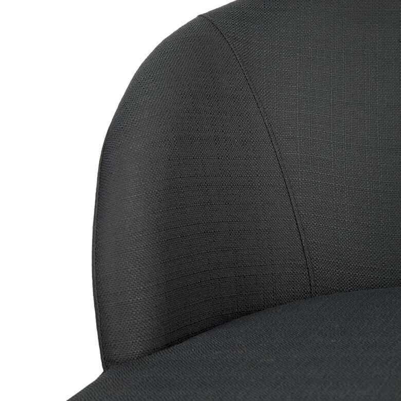 Newstead | Version 1 | Modern Black and Natural Textured Fabric Dining Chair | Black