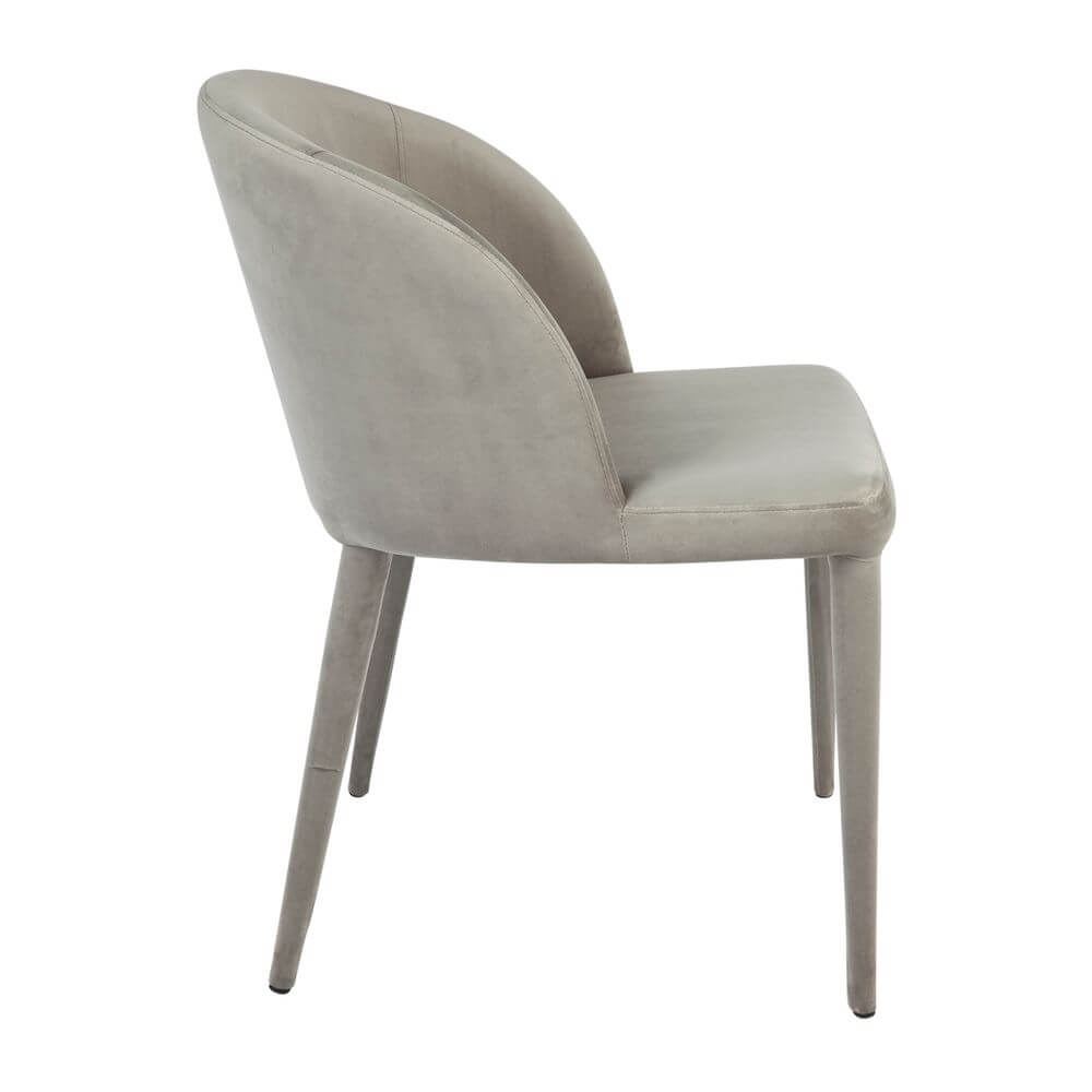 Newstead | Version 2 | Modern Grey Velvet Dining Chair | Grey