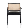 Oak View | Rattan PU Leather Wooden Dining Chair With Arms