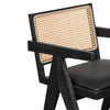 Oak View | Rattan PU Leather Wooden Dining Chair With Arms