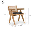 Oak View | Rattan PU Leather Wooden Dining Chair With Arms