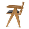 Oak View | Rattan PU Leather Wooden Dining Chair With Arms