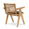 Oak View | Rattan PU Leather Wooden Dining Chair With Arms